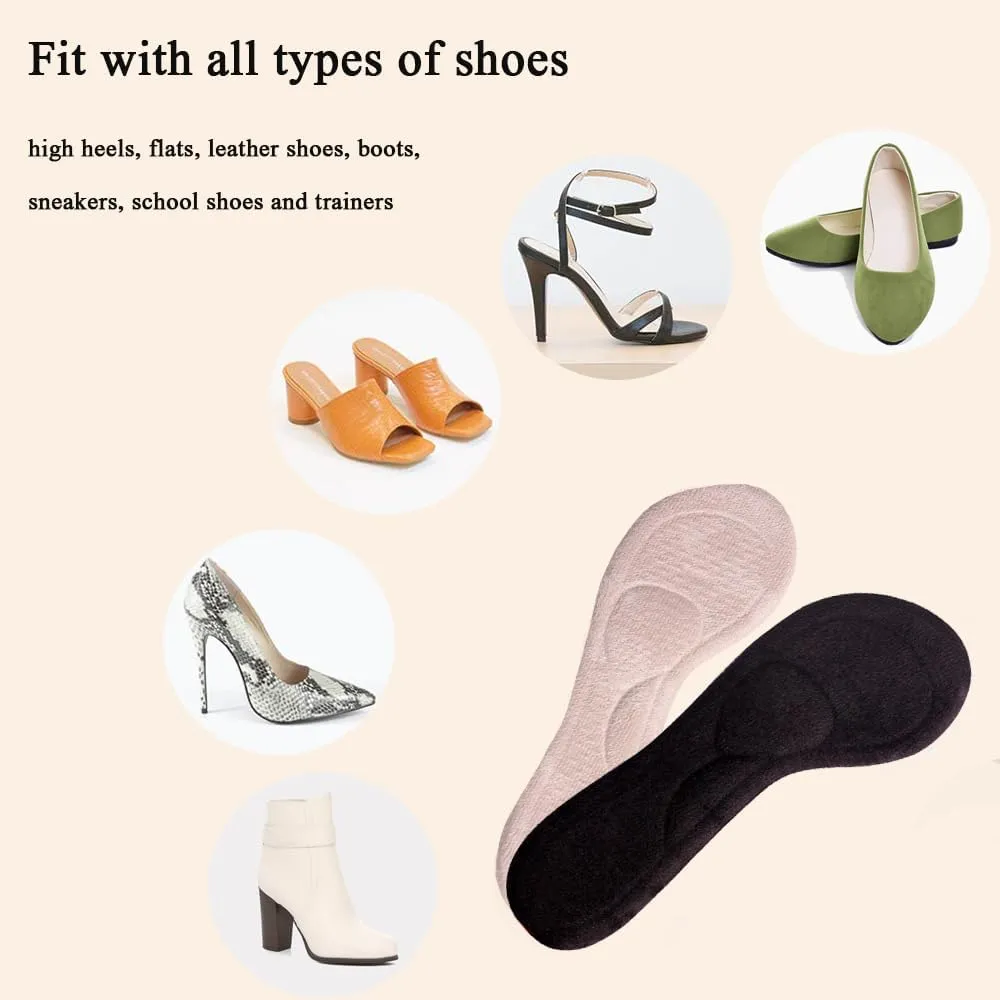 ¾ Adhesive High Heel Cushion Inserts Women, Gel Cushioning Insoles Prevent Slipping, Silicone Cushion Shoe Insoles Pain Relief, Arch Support Shoe Inserts (2 Velvety Cushion)