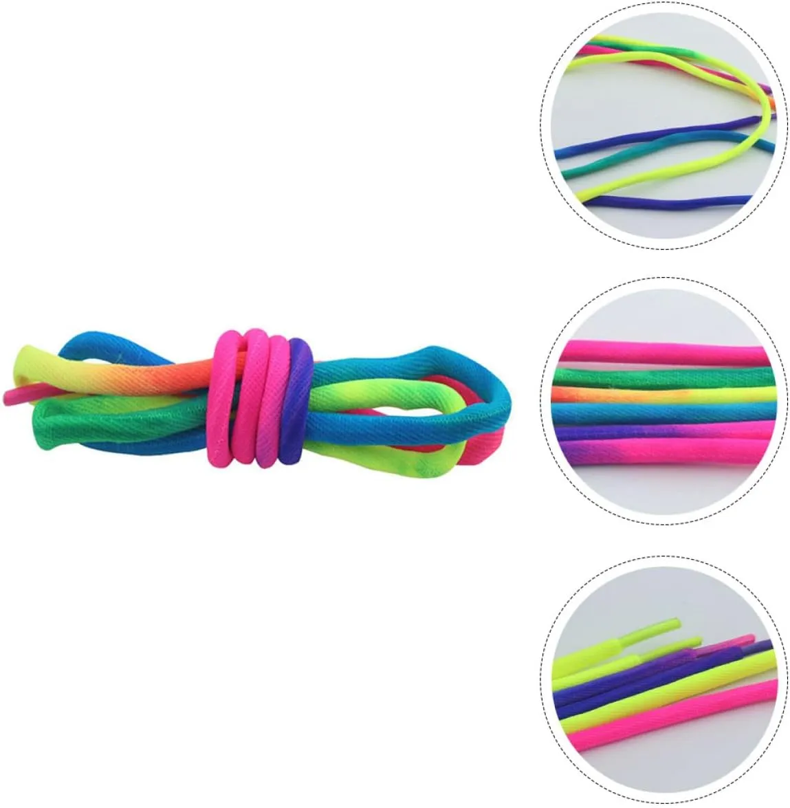 1 Pair Rainbow Laces Round Sneakers Shoelaces Elastic Laces Shoelaces for Boots Fashion Laces for