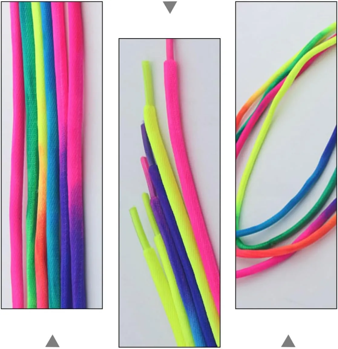 1 Pair Rainbow Laces Round Sneakers Shoelaces Elastic Laces Shoelaces for Boots Fashion Laces for