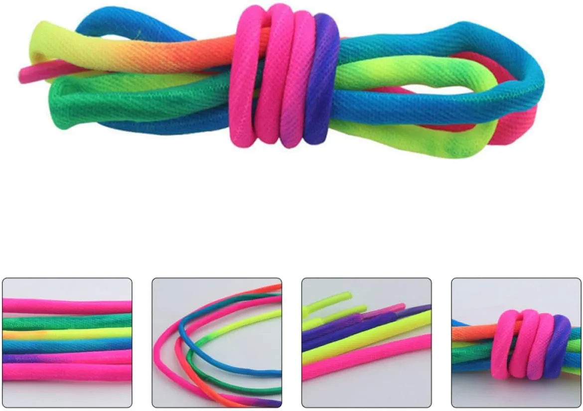 1 Pair Rainbow Laces Round Sneakers Shoelaces Elastic Laces Shoelaces for Boots Fashion Laces for
