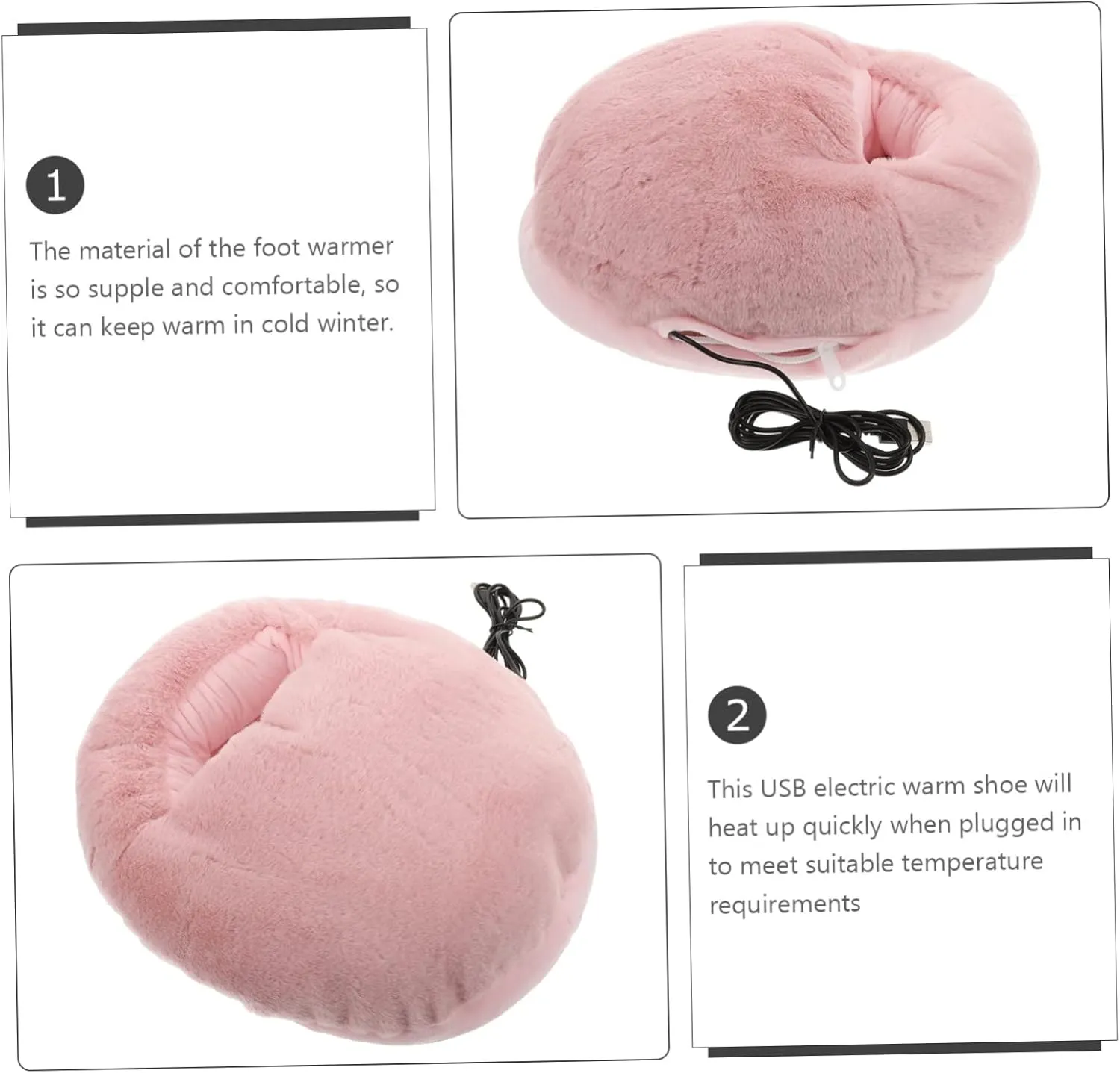 1 Set Electric Shoes Foot Heating Pad USB Electric Heated Slippers Shoes Heating Pad Heated Feet Warmers