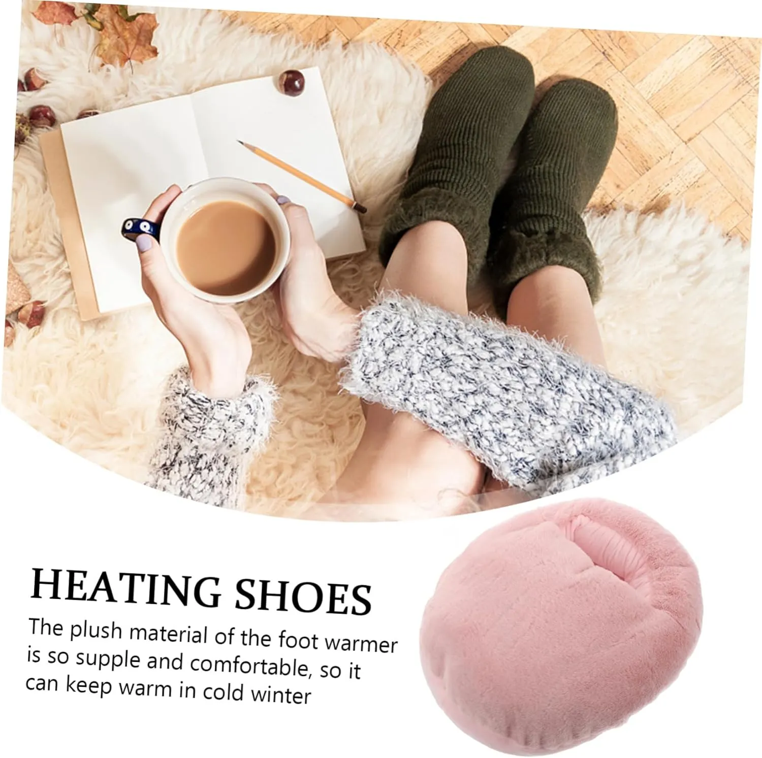 1 Set Electric Shoes Foot Heating Pad USB Electric Heated Slippers Shoes Heating Pad Heated Feet Warmers