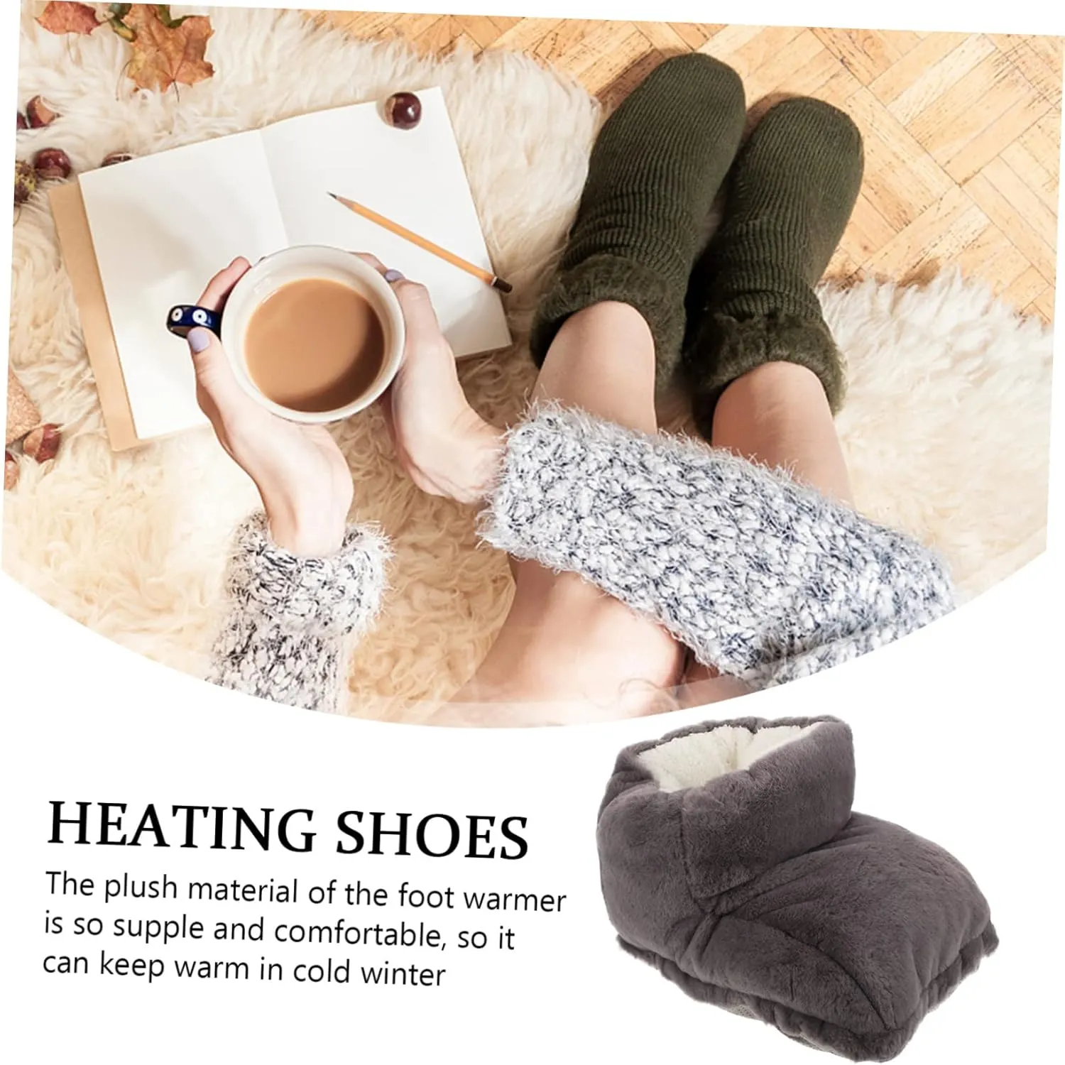 1 Set Electric Shoes Foot Heating Pad USB Electric Heated Slippers Shoes Heating Pad Heated Feet Warmers
