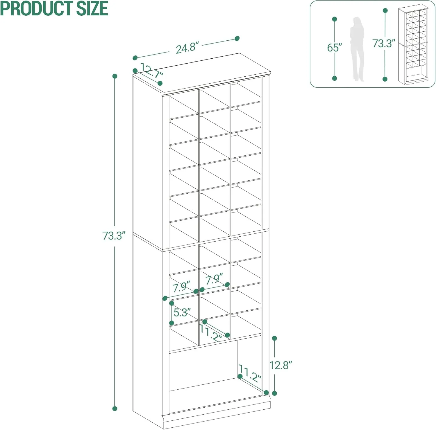 11-Tier Shoe Storage Cabinet, Free Standing Closet Organizers and Storage with 31 Open Cubbie, Space Saving Shoe Rack for Entryway, Bedroom, Rustic White SR02014X