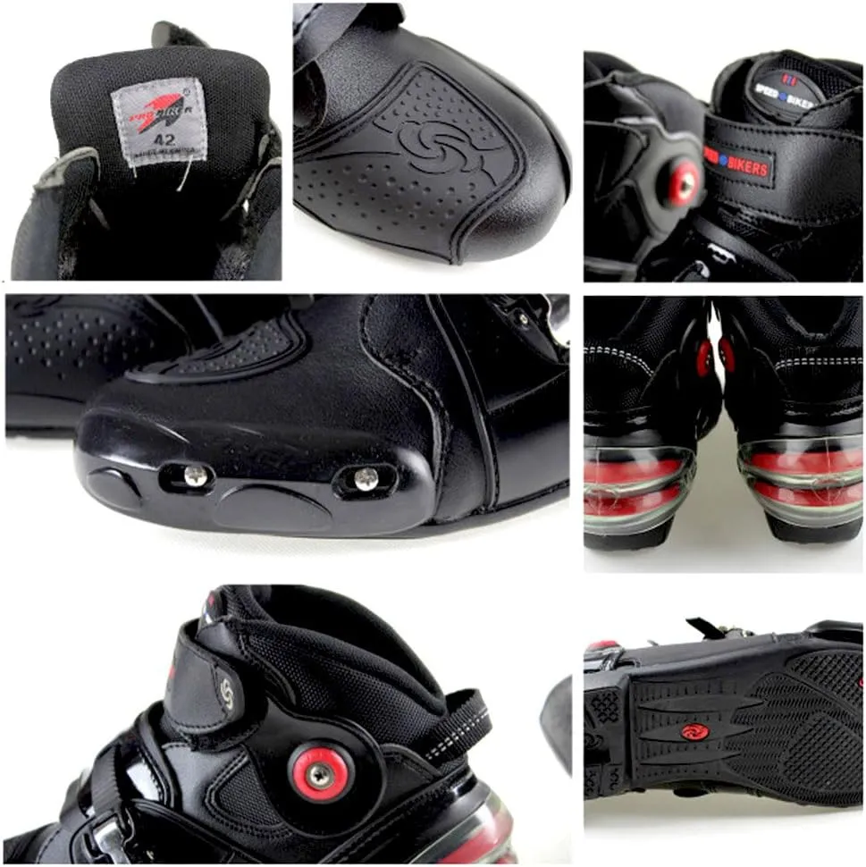 1Storm Men's Motorcycle Boots Rider Racing Black Hiking Trekking Outdoor Boots