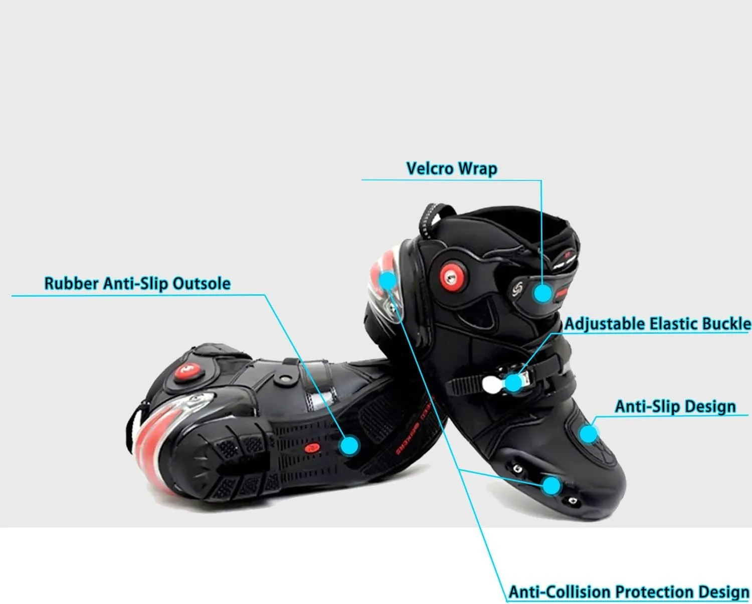 1Storm Men's Motorcycle Boots Rider Racing Black Hiking Trekking Outdoor Boots