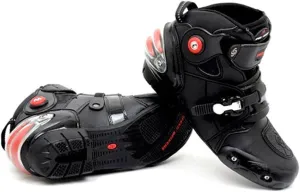 1Storm Men's Motorcycle Boots Rider Racing Black Hiking Trekking Outdoor Boots