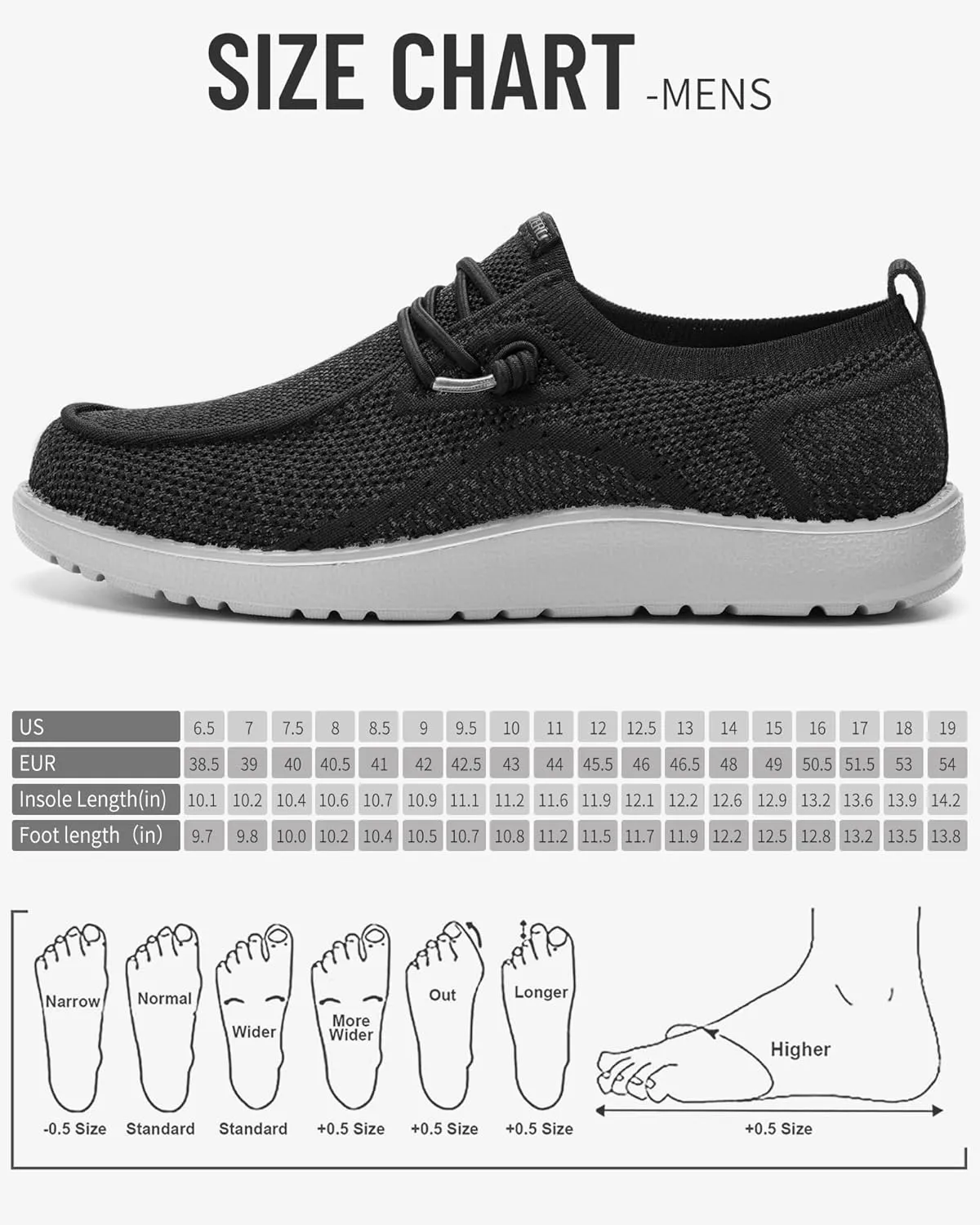 1TAZERO Wide-Shoes for Men-Slip on Walking-Loafers Casual-Shoes - Wide Width Comfortable Orthopedic Shoes for Men with Arch Support for Plantar Fasciitis