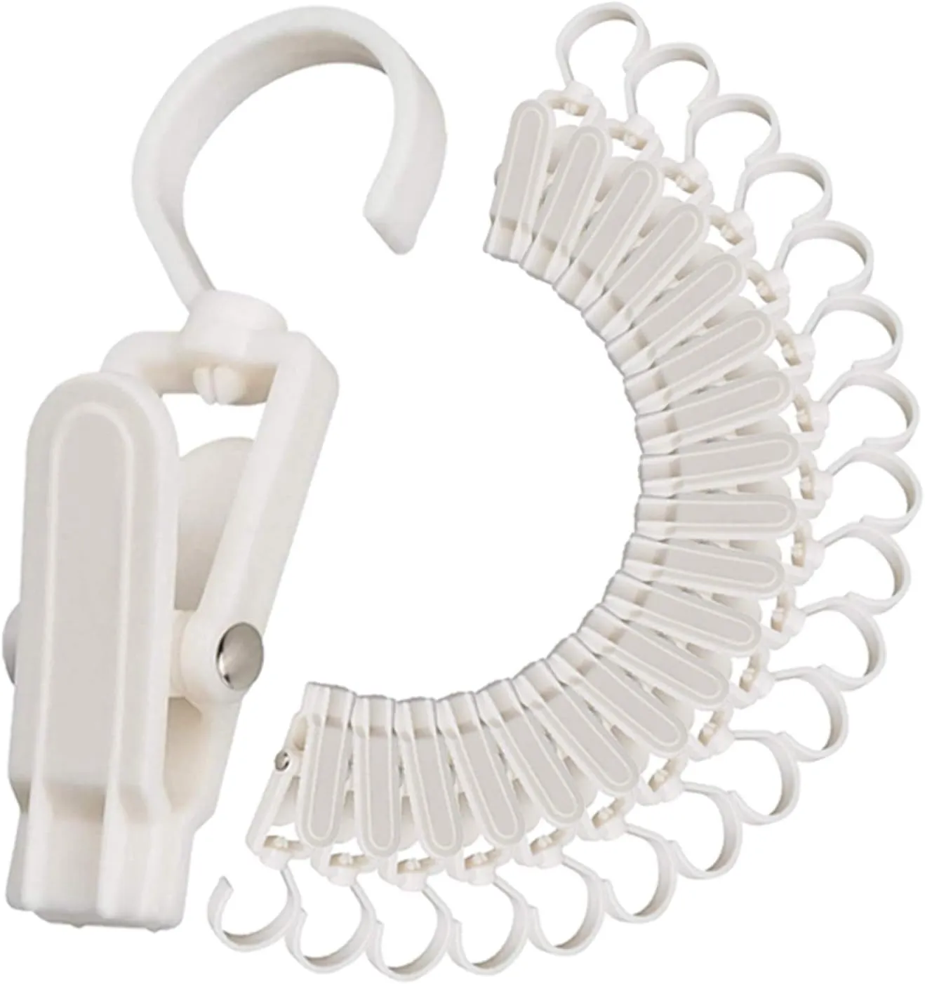 20PCSsuper Strong Plastic Family Travel Rotating Hanging Laundry Hook, Clothespin, hat Clip-4.3 inches (White)