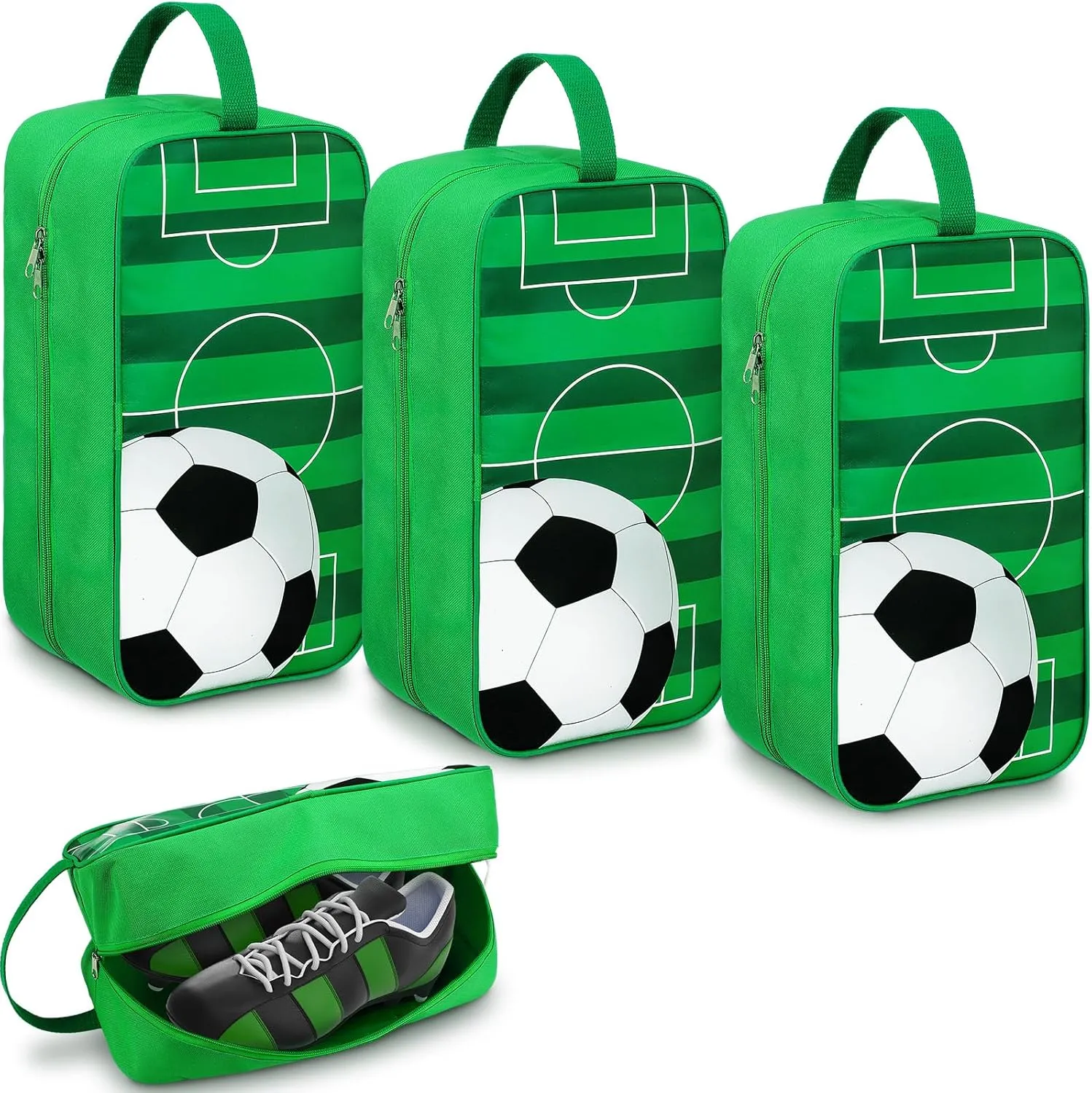 3 Pack Soccer Cleat Bags for Team Smell Proof Soccer Cleat Bags Travel Toiletry Pouch with Zipper Water Resistant Pouch for Team Sports Gym Travel