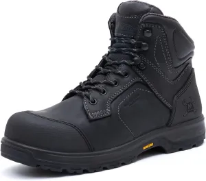 6" Work Boots For Men Waterproof Leather ASTM F2413-18 Composite Safety Toe EH Rated Arch Support Anti Fatigue