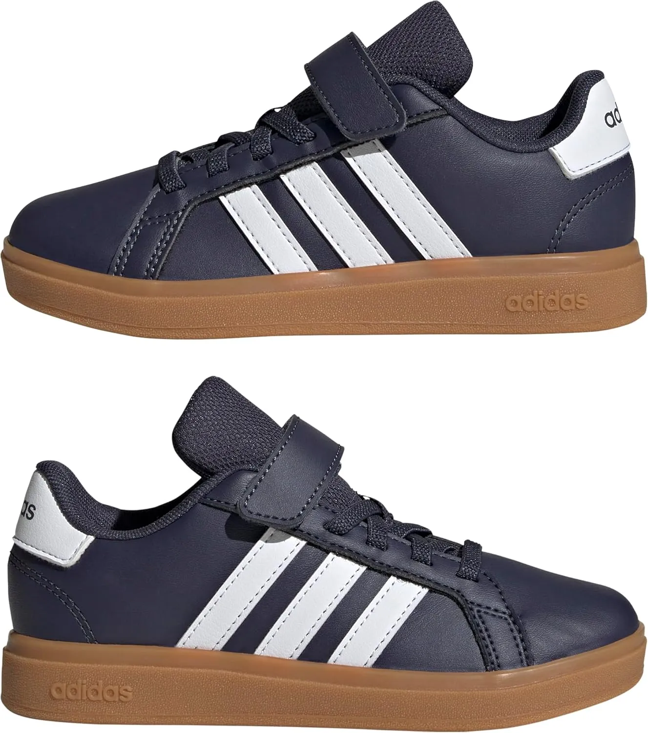adidas Unisex-Child Grand Court 2.0 Elastic Lace Sneaker