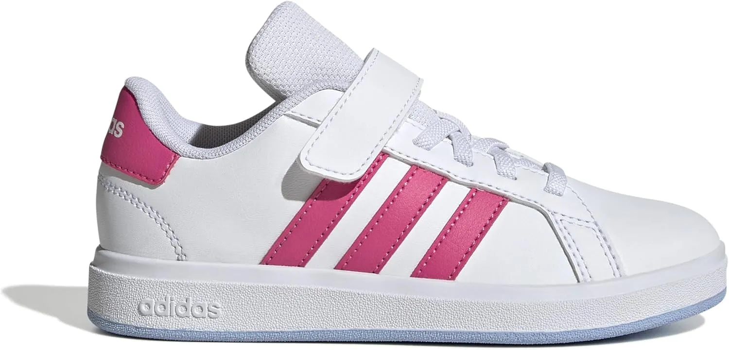 adidas Unisex-Child Grand Court 2.0 Elastic Lace Sneaker
