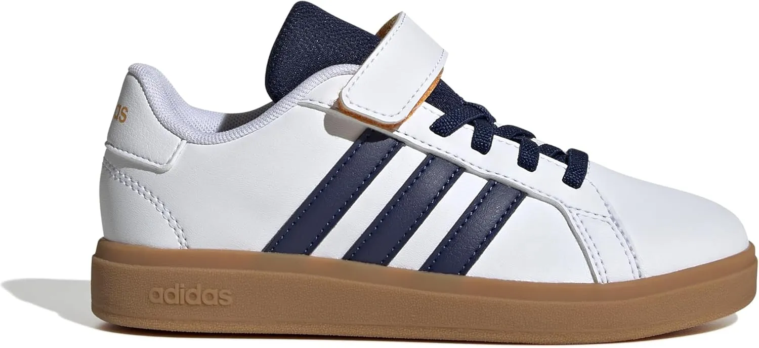 adidas Unisex-Child Grand Court 2.0 Elastic Lace Sneaker