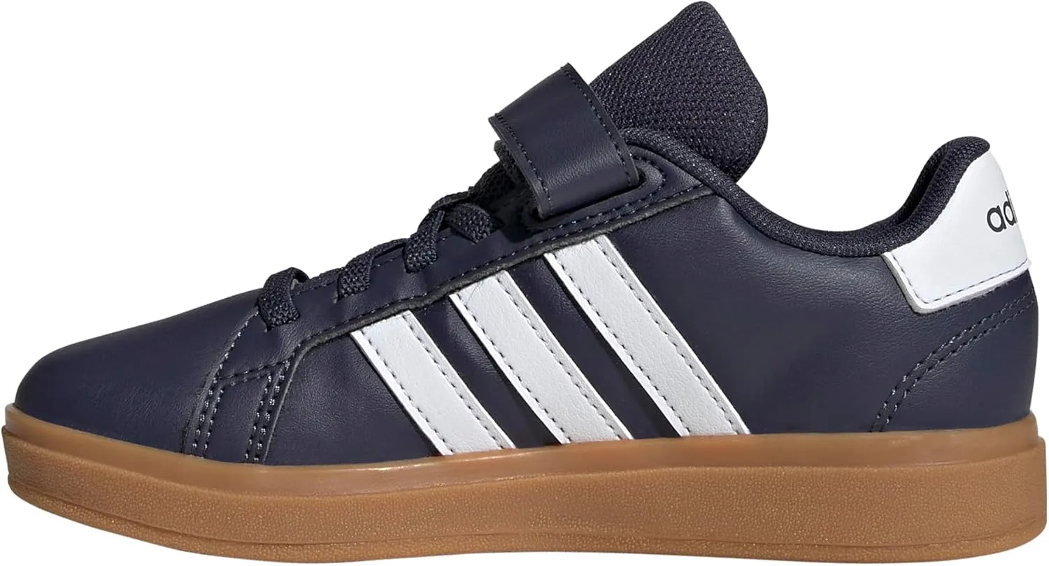 adidas Unisex-Child Grand Court 2.0 Elastic Lace Sneaker