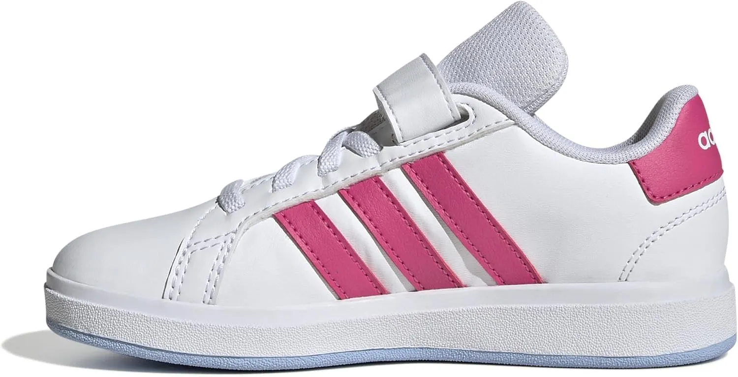 adidas Unisex-Child Grand Court 2.0 Elastic Lace Sneaker