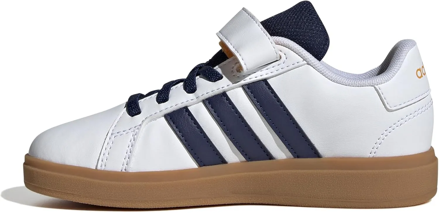 adidas Unisex-Child Grand Court 2.0 Elastic Lace Sneaker