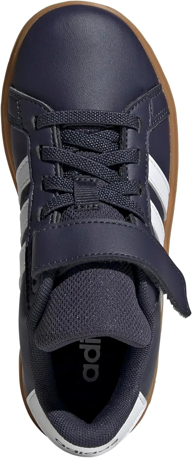adidas Unisex-Child Grand Court 2.0 Elastic Lace Sneaker