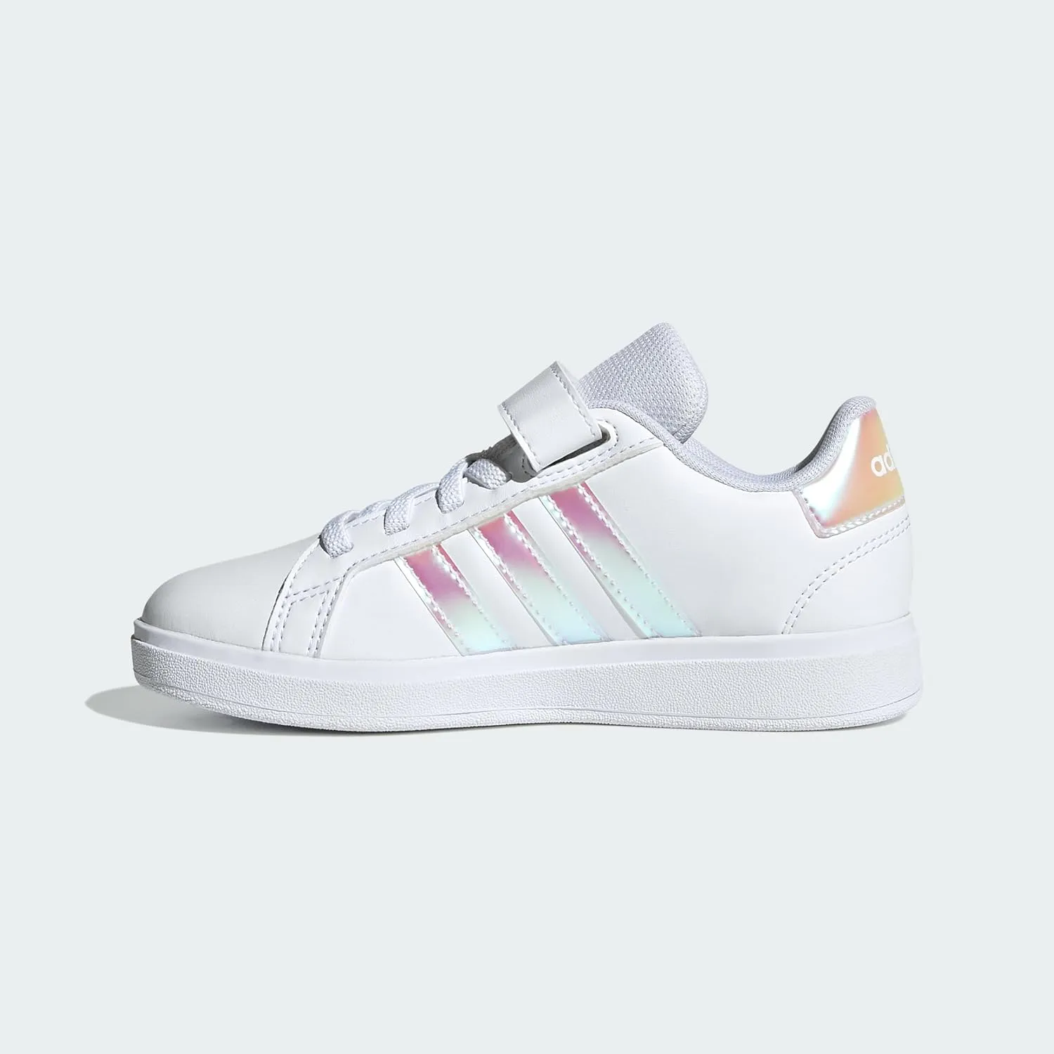 adidas Unisex-Child Grand Court 2.0 Elastic Lace Sneaker