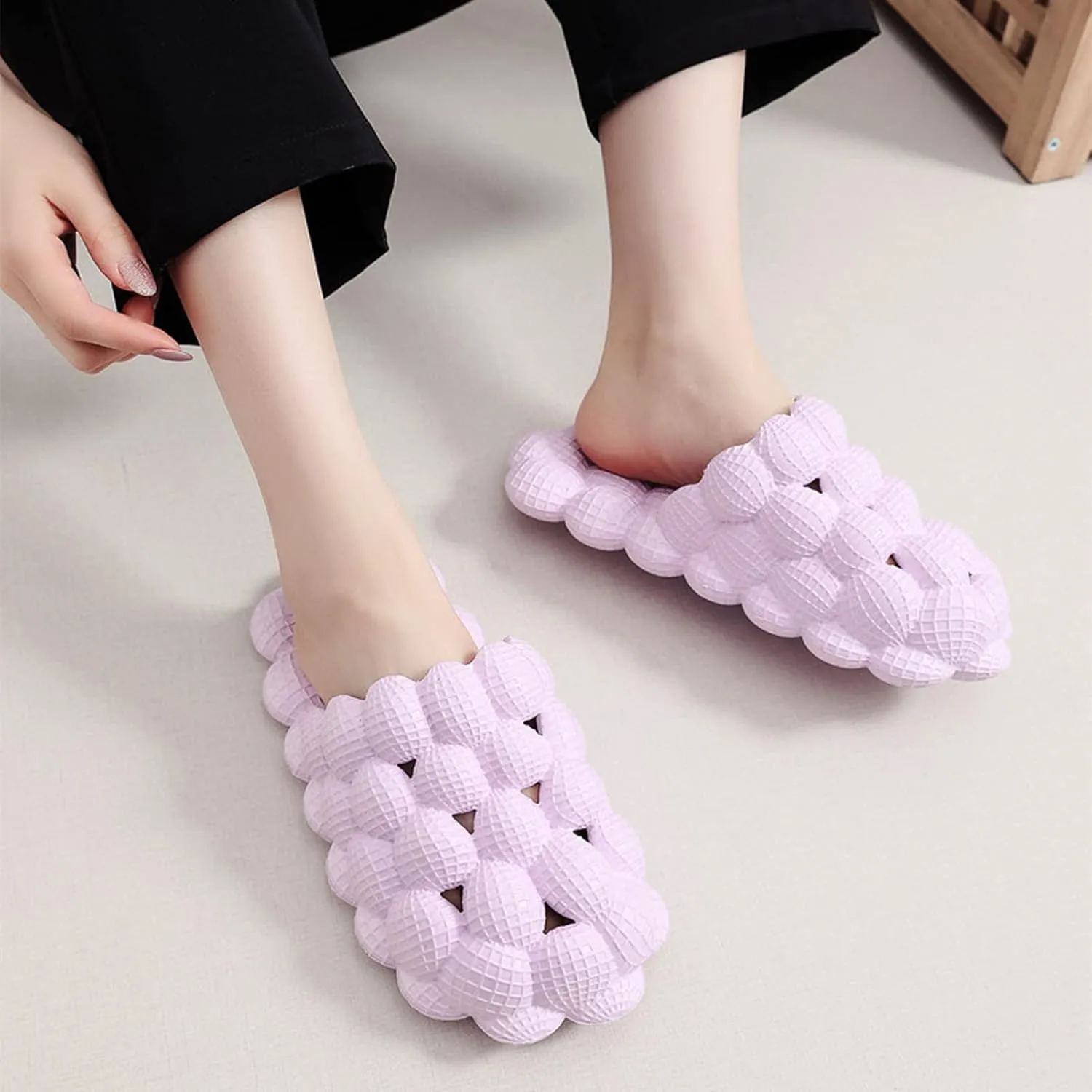 Afellicy Massage Bubble Slides for Women and Men,Funny Golf Spa Slippers Indoor and Outdoor Non-Slip Bath Shower Shoes Bedroom House Gym Basketball Slides Pillow Sandals Breathe Slipper