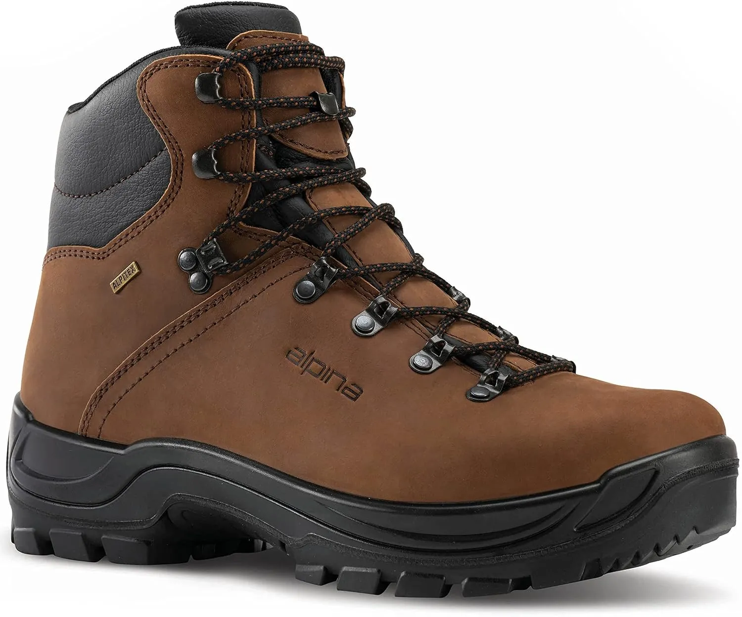 Alpina TUNDRA Premium Men's Lightweight Boots - Waterproof Leather Ankle High Shoes with Breathable Membrane and Slip Resistant Hand Made in Europe