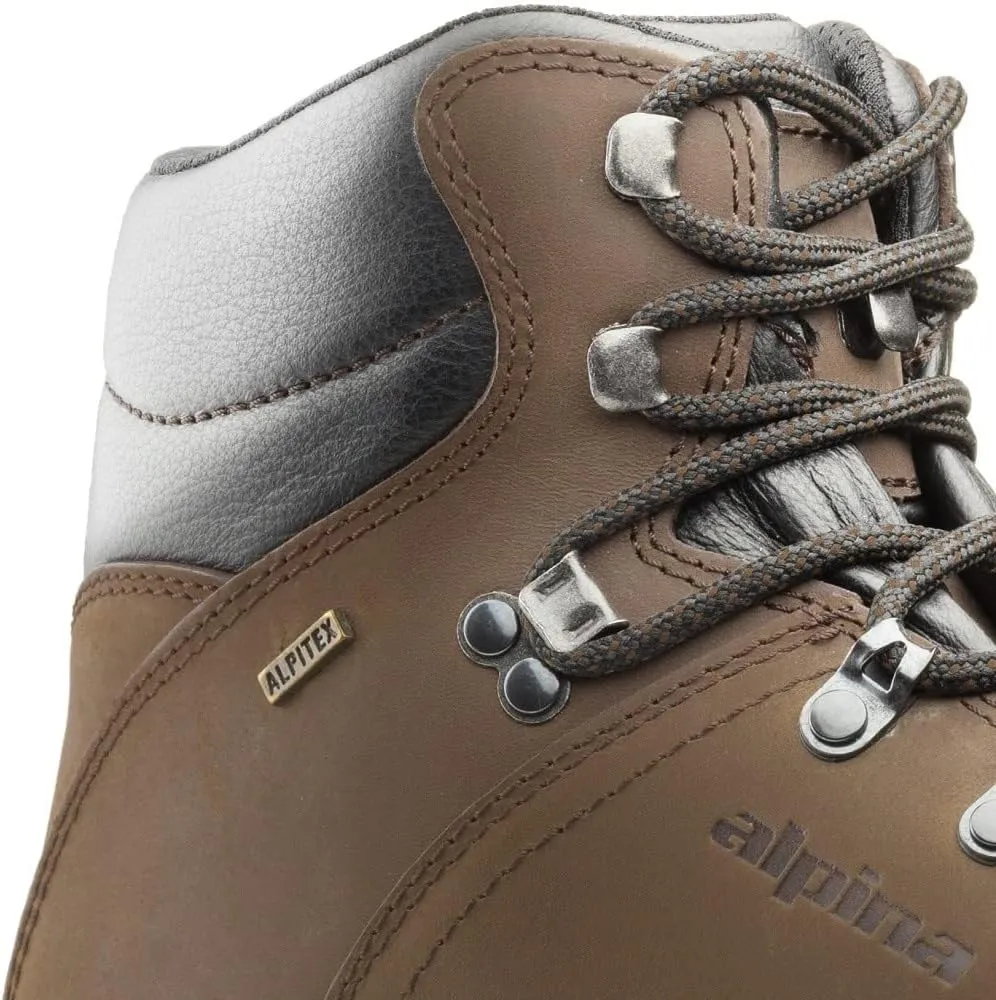 Alpina TUNDRA Premium Men's Lightweight Boots - Waterproof Leather Ankle High Shoes with Breathable Membrane and Slip Resistant Hand Made in Europe
