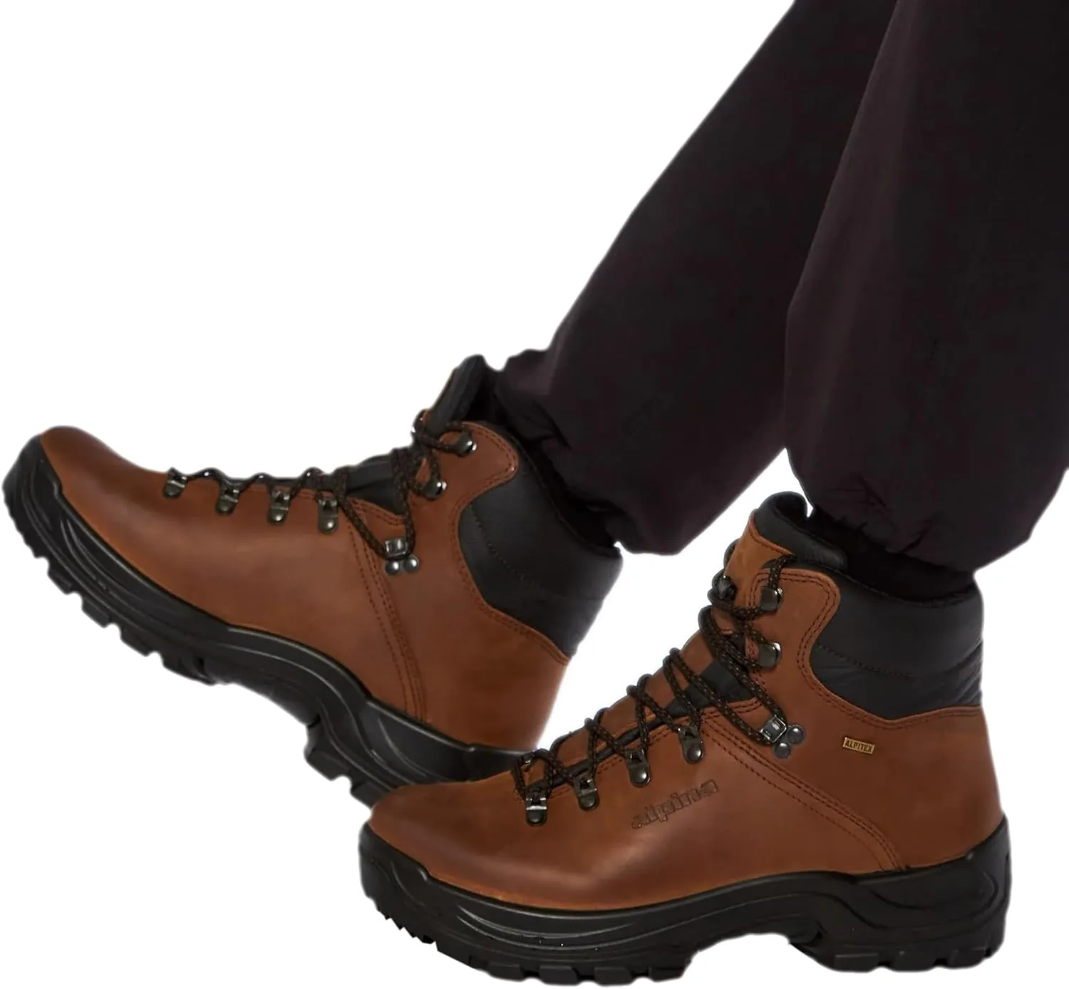 Alpina TUNDRA Premium Men's Lightweight Boots - Waterproof Leather Ankle High Shoes with Breathable Membrane and Slip Resistant Hand Made in Europe