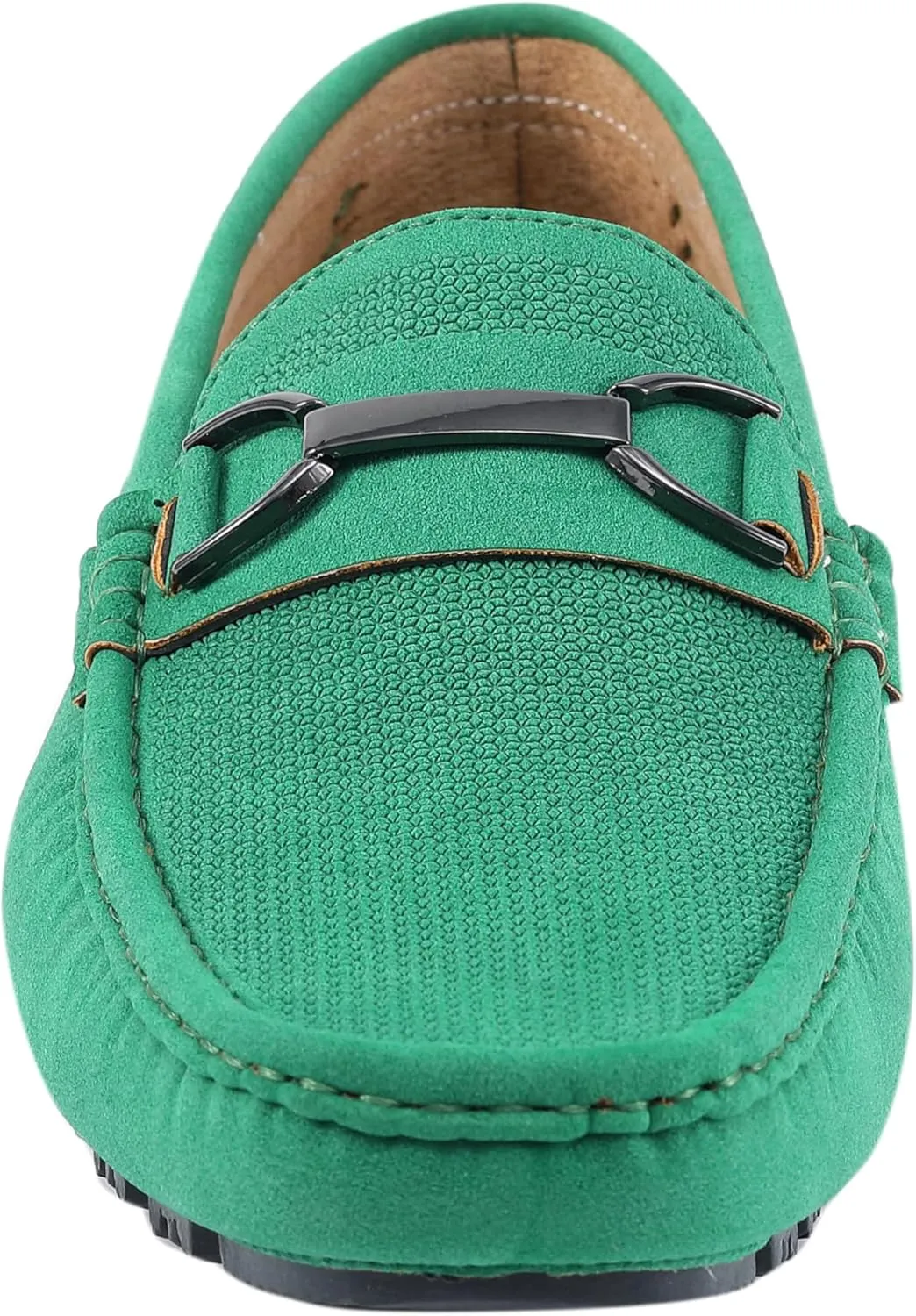 Amali Driving Moccasins, Faux Leather with Enamel Horse-Bit Ornament & Soft Lining, Comfortable & Stylish Mens Dress Loafers for Everyday Wear