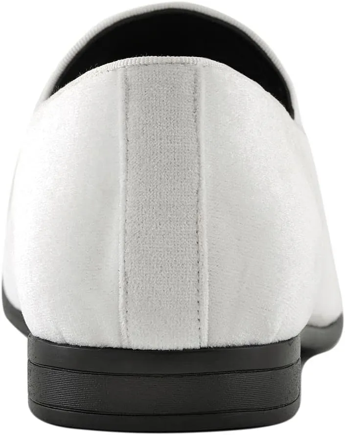 Amali Tiago- The Original Men's Faux Velvet Slip On Loafer with Jeweled Bit and Matching Piping - Mens Smoking Slip On Shoes - Formal Tuxedo Dress Shoe Loafers for Men