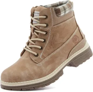 ANJOUFEMME Work Hiking Boots for Women Waterproof - Womens Outdoor Ankle Boots Lightweight Snow Winter Boots for Trekking Walking