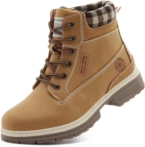 ANJOUFEMME Work Hiking Boots for Women Waterproof - Womens Outdoor Ankle Boots Lightweight Snow Winter Boots for Trekking Walking