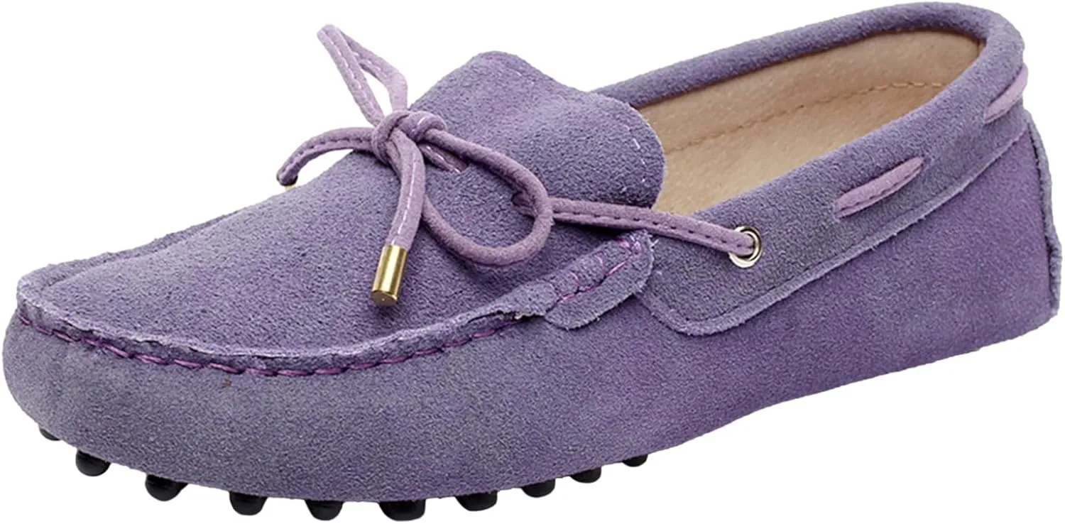 ANUFER Women's Classic Suede Penny Loafers Comfort Handmade Slipper Moccasins