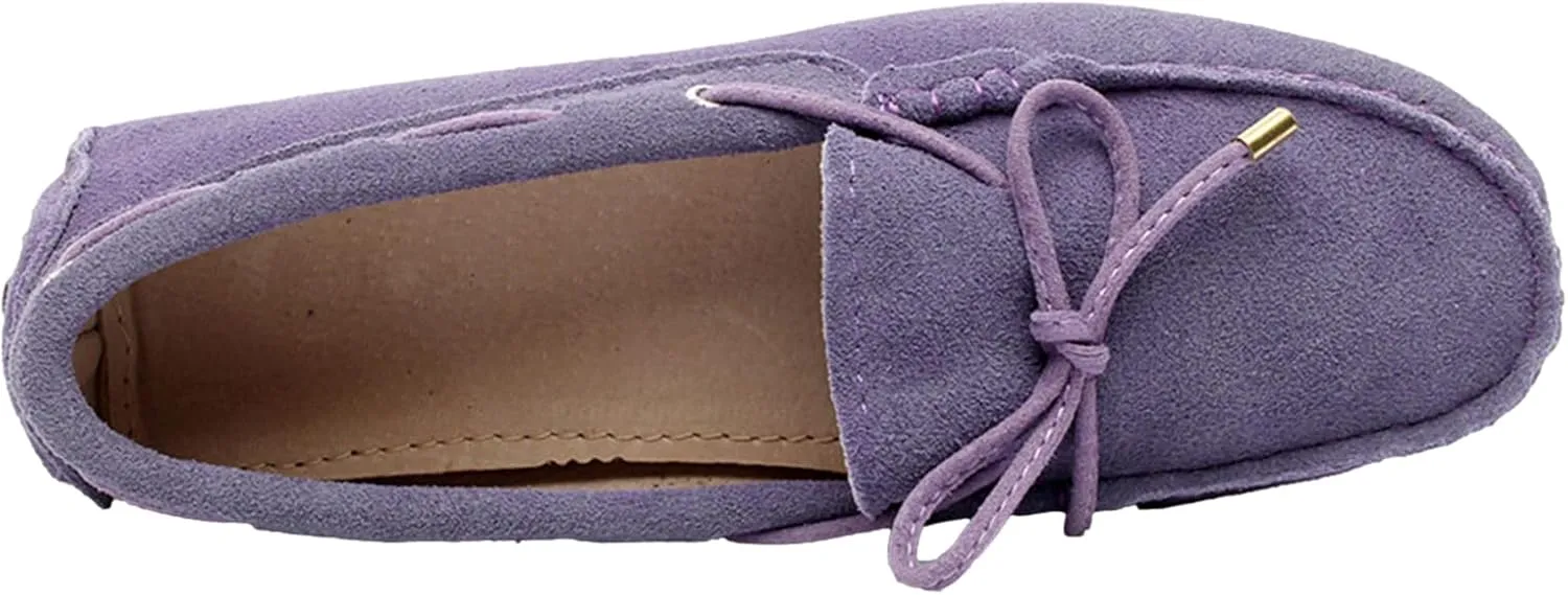 ANUFER Women's Classic Suede Penny Loafers Comfort Handmade Slipper Moccasins