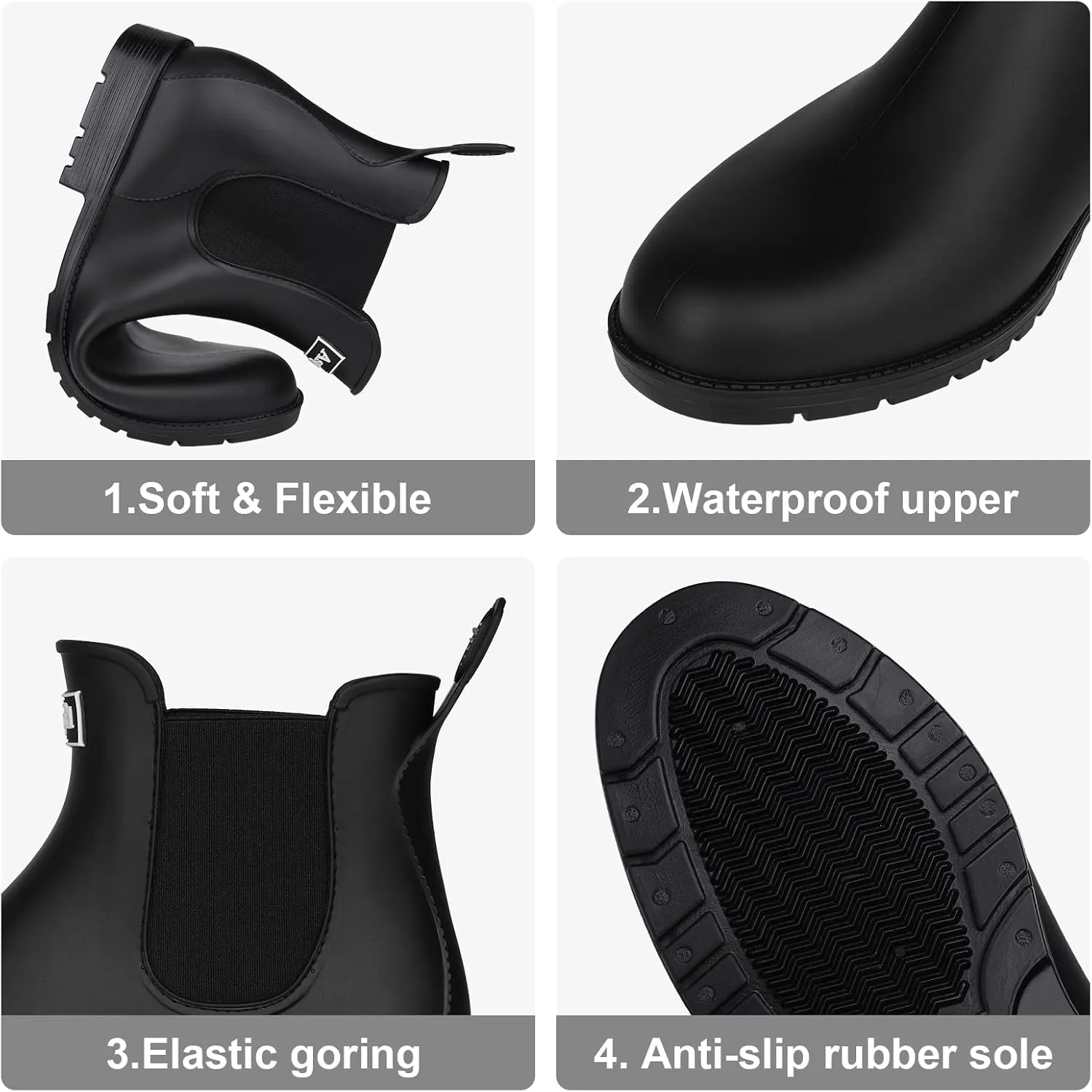 Asgard Women's Ankle Rain Boots Waterproof Chelsea Boots