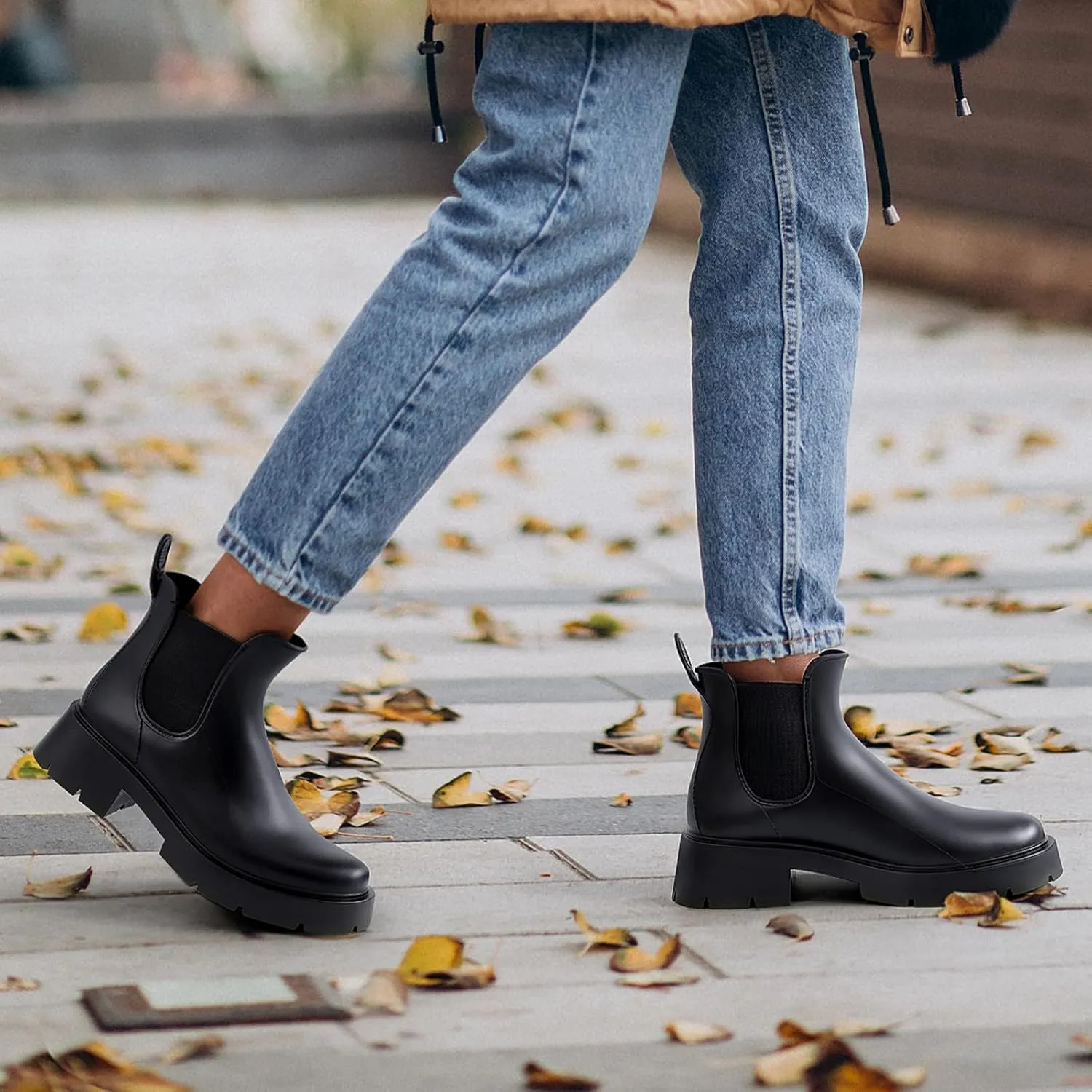 Asgard Women's Ankle Rain Boots Waterproof Chelsea Boots