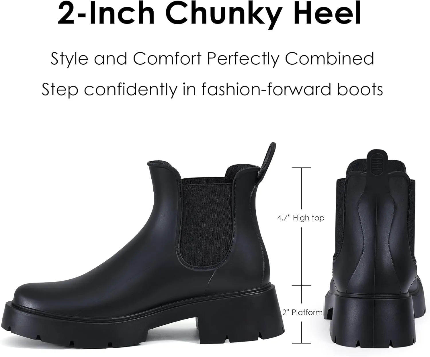 Asgard Women's Ankle Rain Boots Waterproof Chelsea Boots