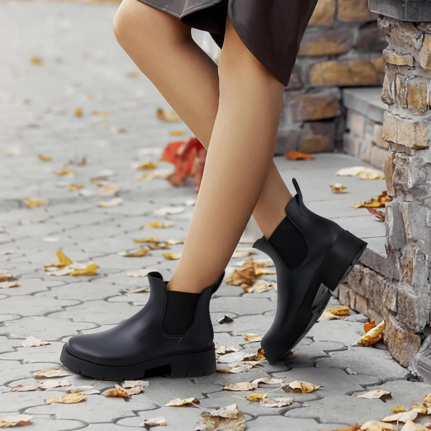 Asgard Women's Ankle Rain Boots Waterproof Chelsea Boots