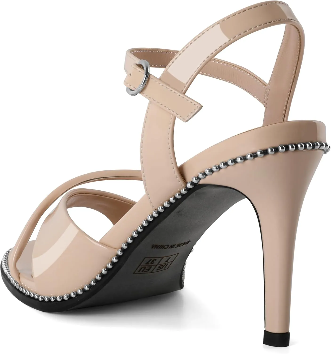 AUMOTED Women Stiletto High Heels Peep Open Toe Sandals Criss Cross Strappy Heels Wedding Office Cute Party Classic 3.1 Inch Summer Heels