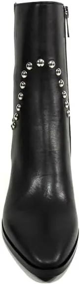 Baldinini Studded Leather Ankle Boots, Block Heel, Black