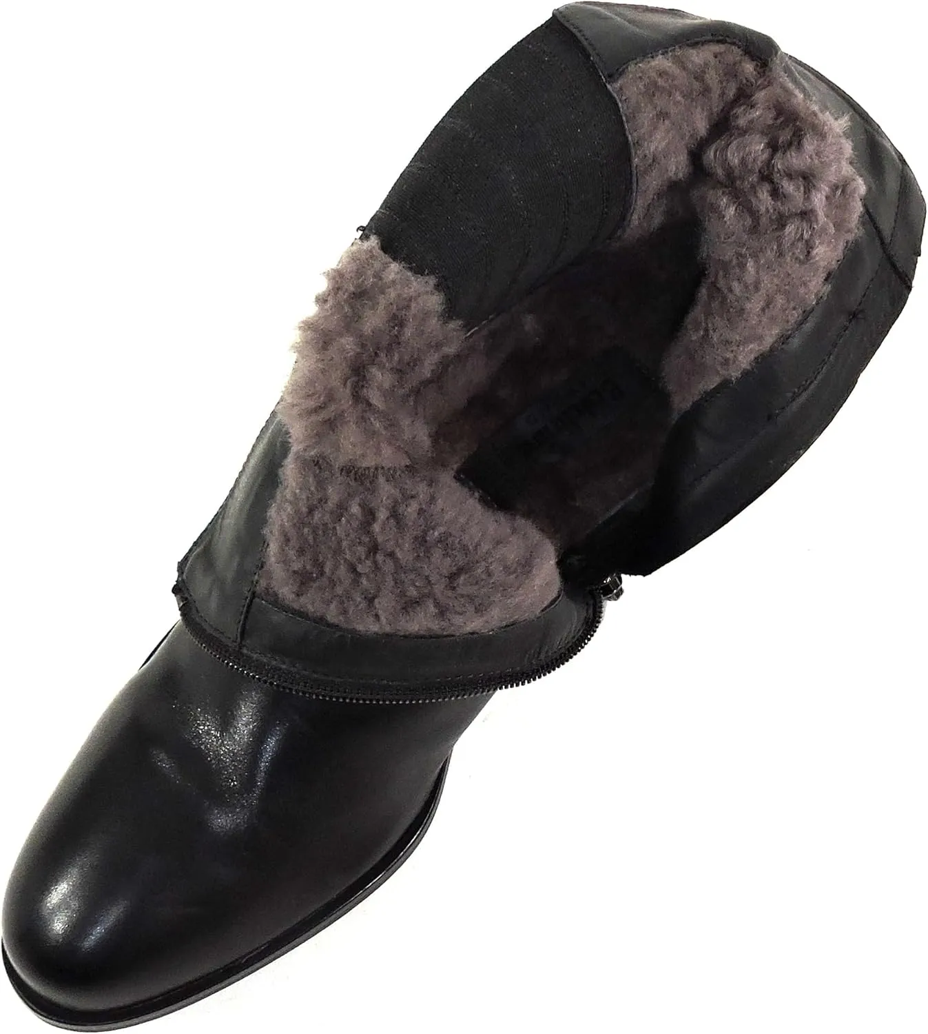 Baldinini Women's Black Leather Ankle Boots, Fur Lined, Winter Chelsea Style