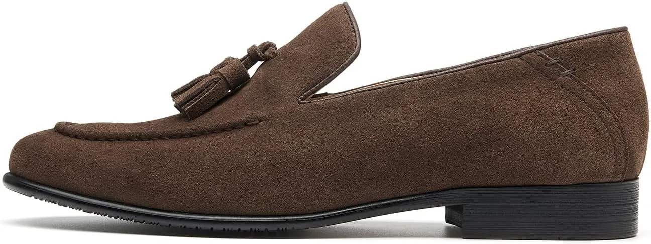 BEAU TODAY Loafers for Men, Genuine Leather Suede Loafers, Lightweight Slip-on Mens Flat Moccasins, Casual Men's Penny Loafers Driving Shoes