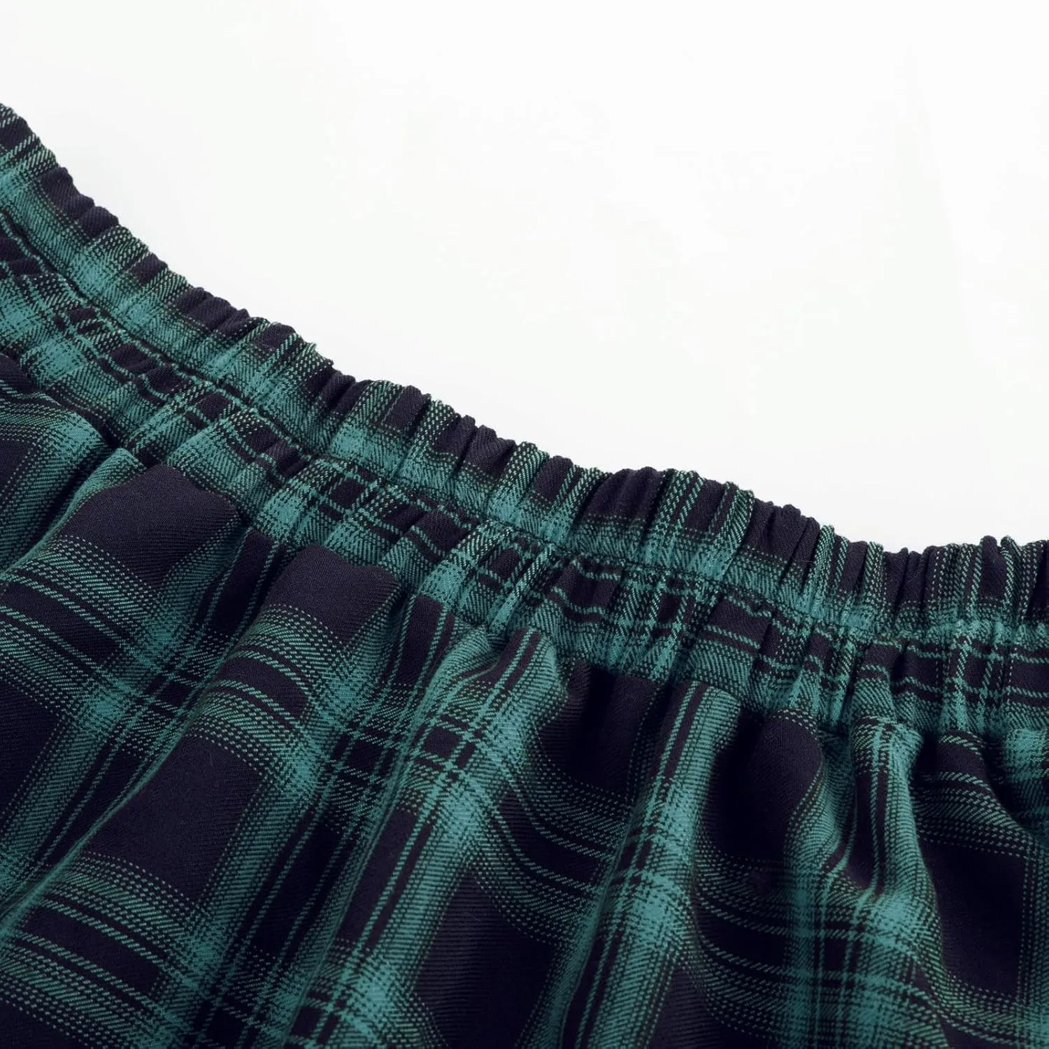 Belle Poque Vintage Plaid Skirt for Women High Waisted Midi A-line Skirts Pleated Skirt with Pockets