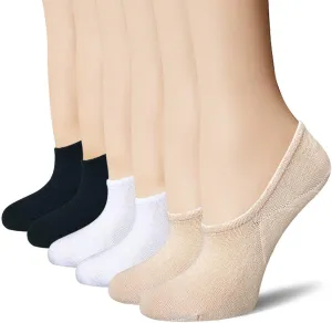 BERING No Show Socks Womens 6 Pairs Low Cut Ankle Footies for Flats Sneaker Slip On Loafer