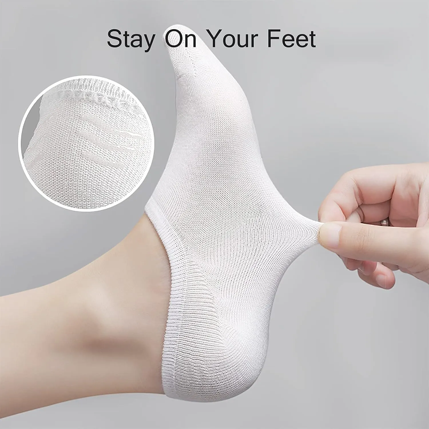 BERING No Show Socks Womens 6 Pairs Low Cut Ankle Footies for Flats Sneaker Slip On Loafer