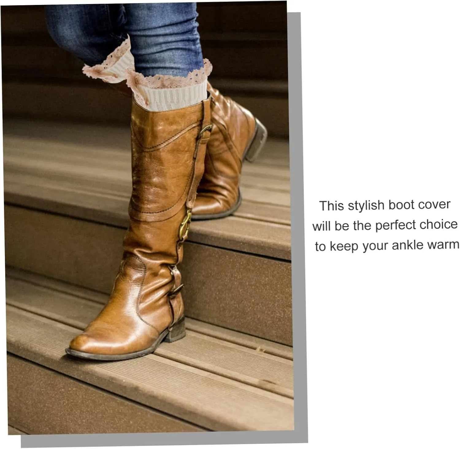 BESPORTBLE Lace Boot Covers Fall Warm Wool Socks Boot Toppers for Women Boot Women Boot Topper Socks Boot Sock Lace