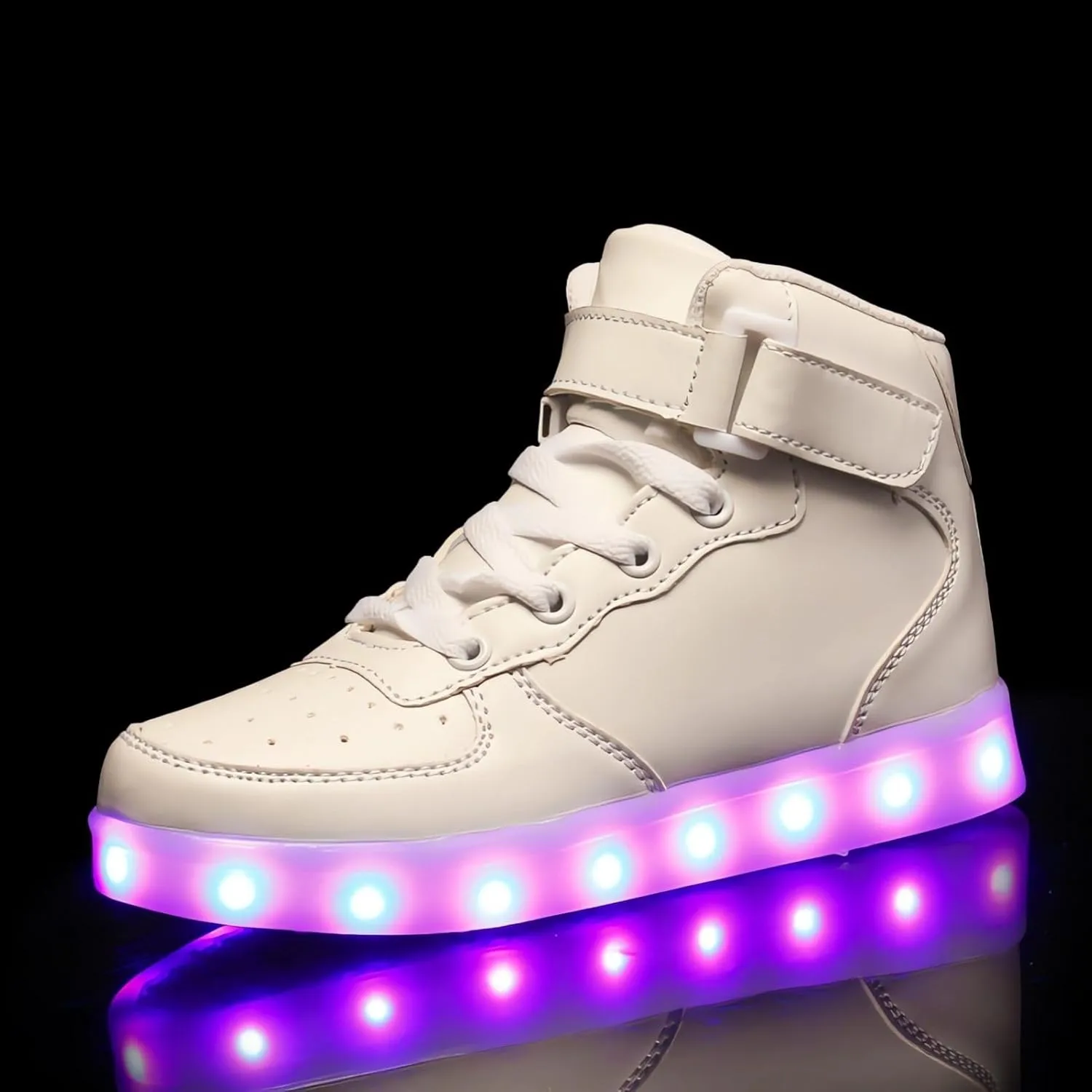 Big Kids Adult Light Up Trainers Luminous Sneakers Boys Girls USB Charging Led High Top Flashing Shoes Xmas