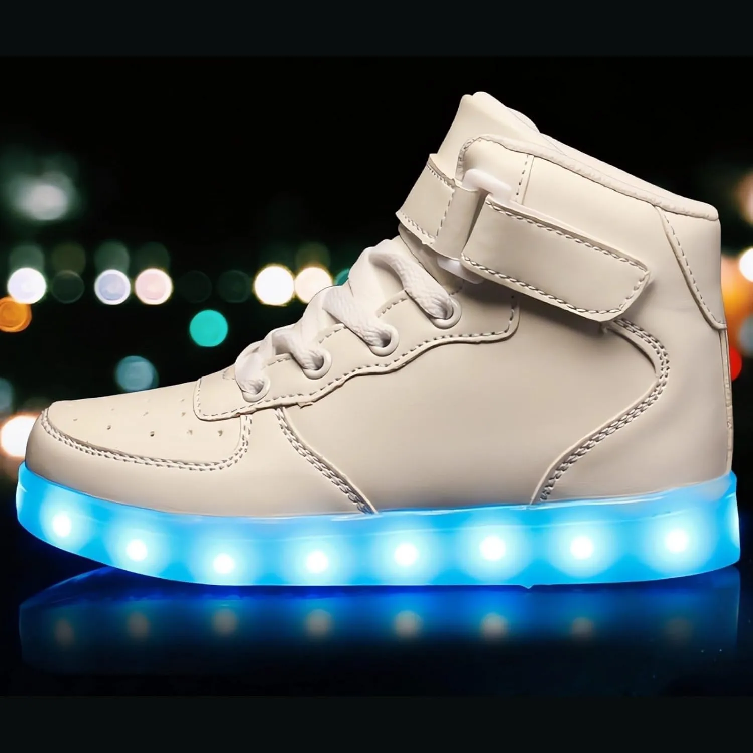 Big Kids Adult Light Up Trainers Luminous Sneakers Boys Girls USB Charging Led High Top Flashing Shoes Xmas