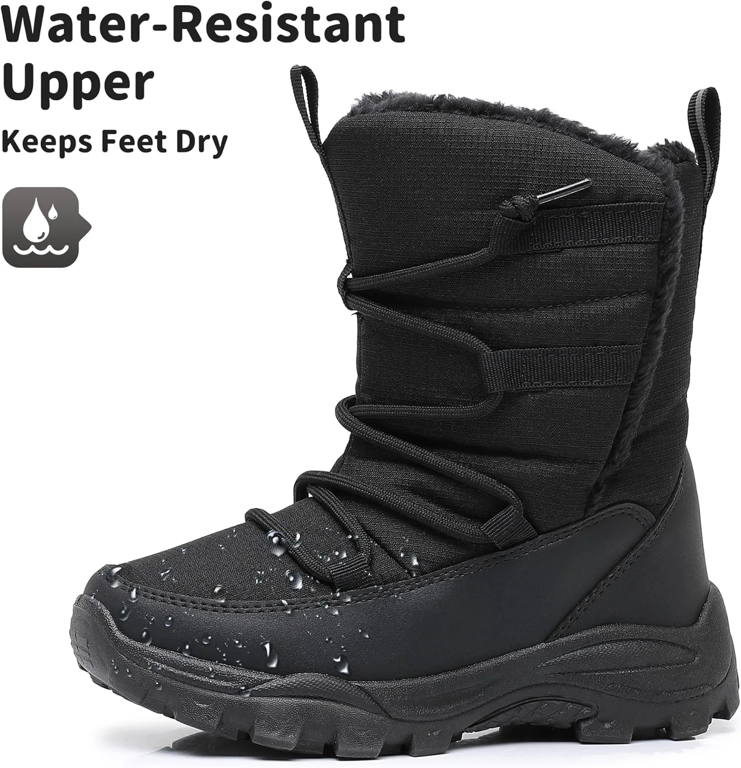 Blikcon Boys Girls Snow Boots Water-Resistant Slip Resistant Warm Winter Shoes (Toddler/Little Kid/Big Kid)