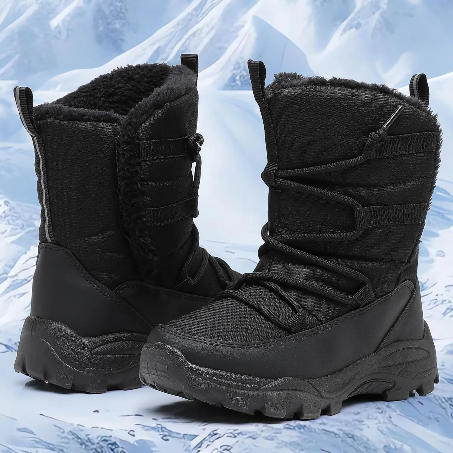 Blikcon Boys Girls Snow Boots Water-Resistant Slip Resistant Warm Winter Shoes (Toddler/Little Kid/Big Kid)
