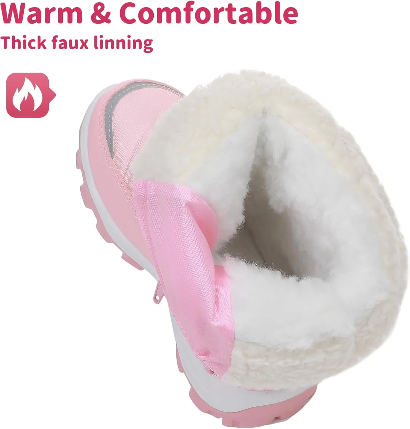 Blikcon Boys Girls Snow Boots Water-Resistant Slip Resistant Warm Winter Shoes (Toddler/Little Kid/Big Kid)